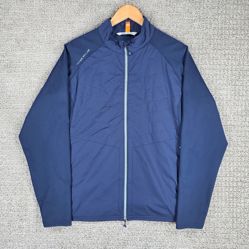 Peter Millar Merge Elite Hybrid Jacket Mens XL Blue Full Zip Wind Water Resist